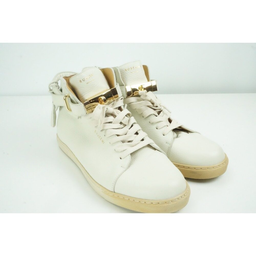 Buscemi Off White Lock and Key High Mens Leather Sneakers 150 mm High Sz 47